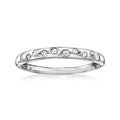 Sterling silver dotted diamond ring with round stones along the top band