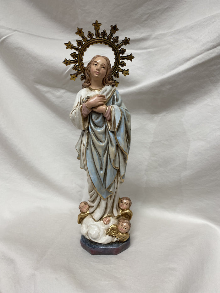 10"  Immaculate Conception Hand Painted Statue