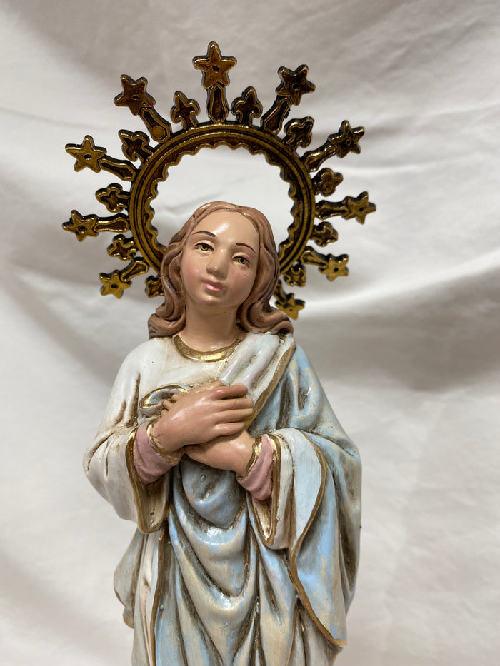 10"  Immaculate Conception Hand Painted Statue