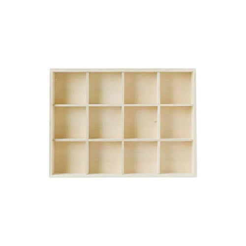12 Compartment Wooden Japanese Chopstick Rest Collection Box