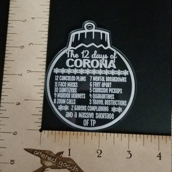 12 days of corona clear acrylic ornament