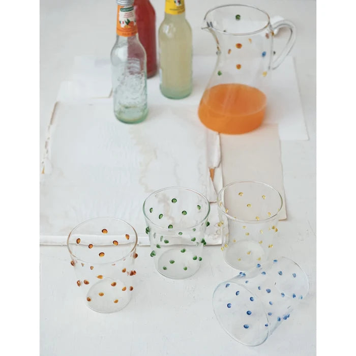 13 oz. Handmade Drinking Glass w/ Raised Dots