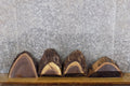 4- Round Cut Live Edge Black Walnut Craft Pack Slabs CLOSEOUT 12437-12440