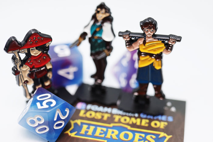 5x Random Lost Tome of Heroes Pin Enamel Pin Foam Brain Games