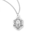 .6" Small SS Baroque Miraculous Medal Necklace 18" Chain