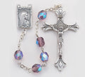 6mm Amethyst Tin Cut Czech Glass Bead Rosary