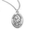 .9" St Gerard Small Oval Necklace 20" Chain