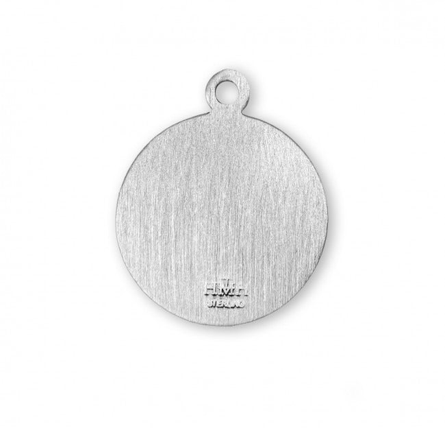 .9" St Maria Goretti SS Round Medal Necklace 18" Chain