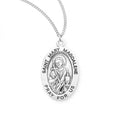 .9" St Mary Magdalene SS Small Oval Medal Necklace 18" Chain