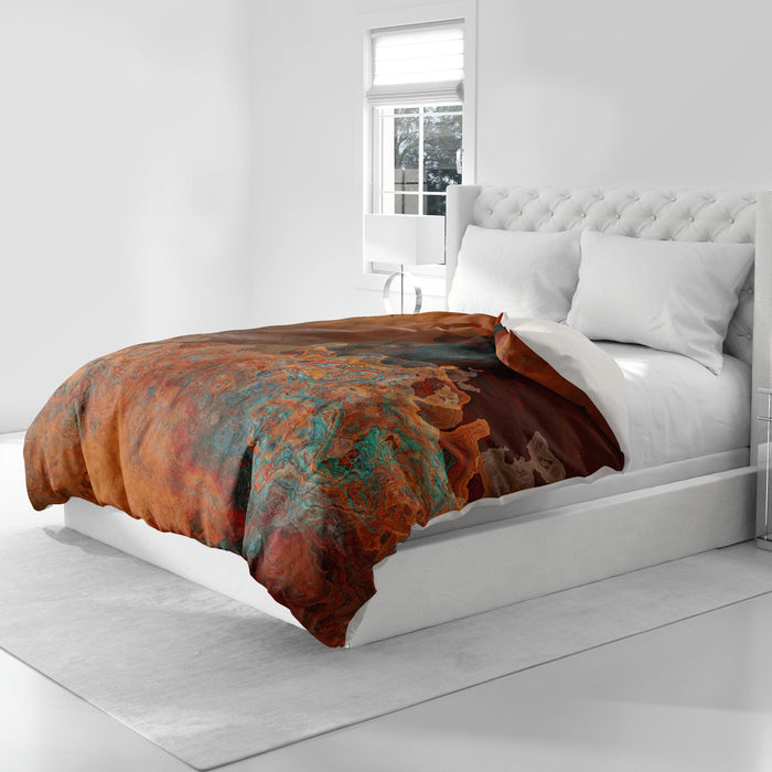 Abstract Duvet Cover in Cotton or Polyester, Copper Passion