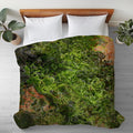 Abstract Duvet Cover in Cotton or Polyester, Moss