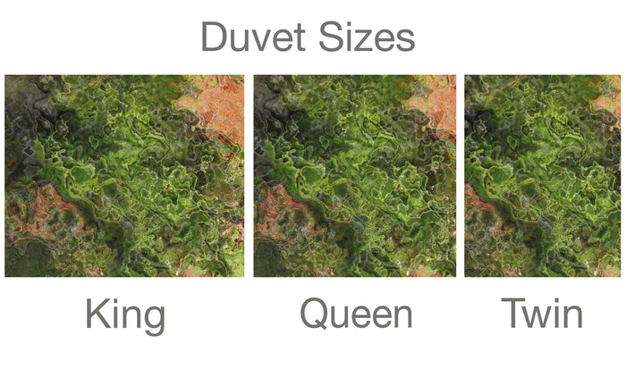 Abstract Duvet Cover in Cotton or Polyester, Moss