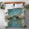 Abstract Duvet Cover in Cotton or Polyester, Teal Aesthetic