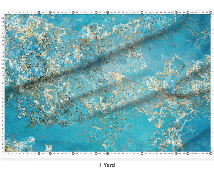Abstract Fabric by the Yard, Spring Sky
