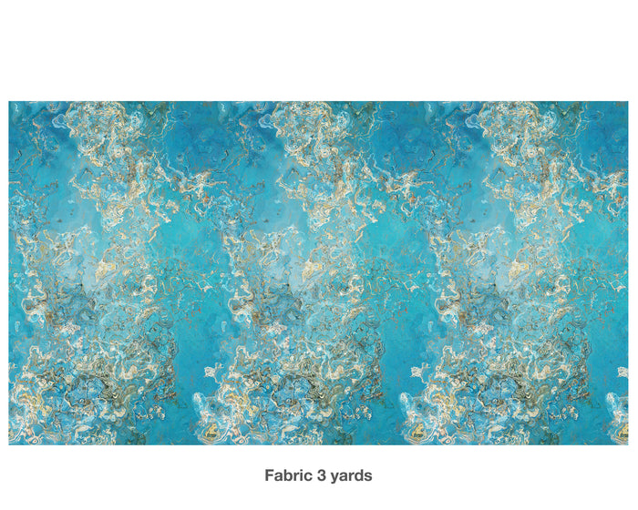 Abstract Fabric by the Yard, Spring Sky