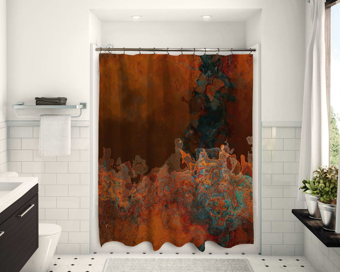 Abstract Shower Curtain, Copper Passion