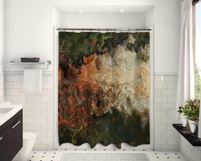 Abstract Shower Curtain, Patina