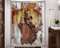 Abstract shower curtain, contemporary bathroom decor