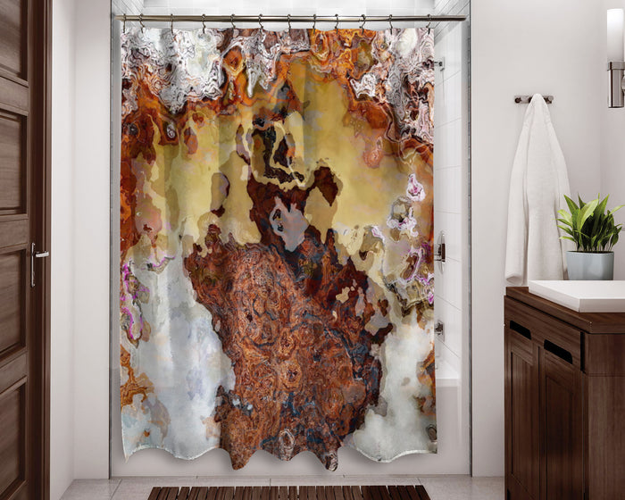 Abstract shower curtain, contemporary bathroom decor