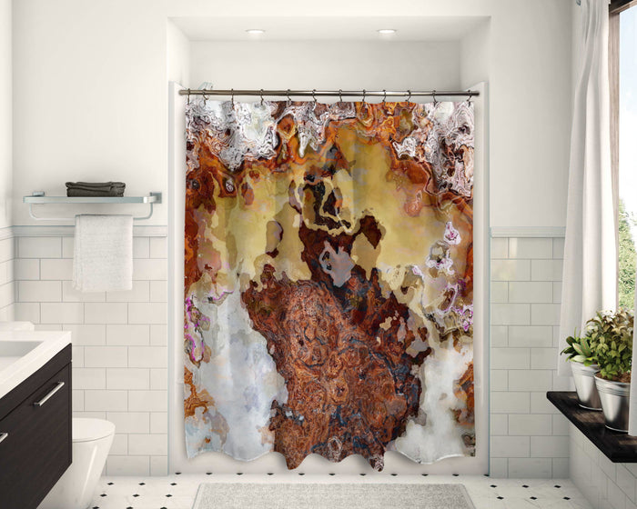 Abstract Shower Curtain, Woodwork