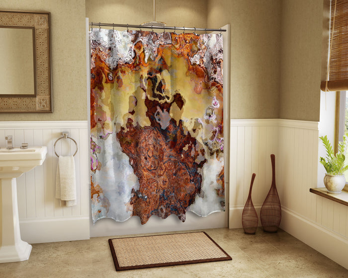 Abstract Shower Curtain, Woodwork