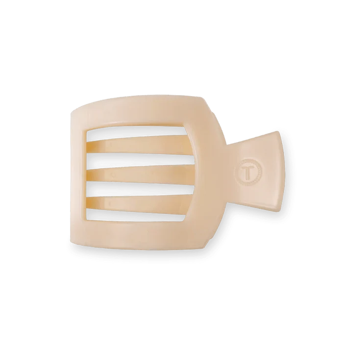 Teleties Almond Beige Small Flat Square Clip