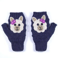 Blue alpaca write warmer on a white background