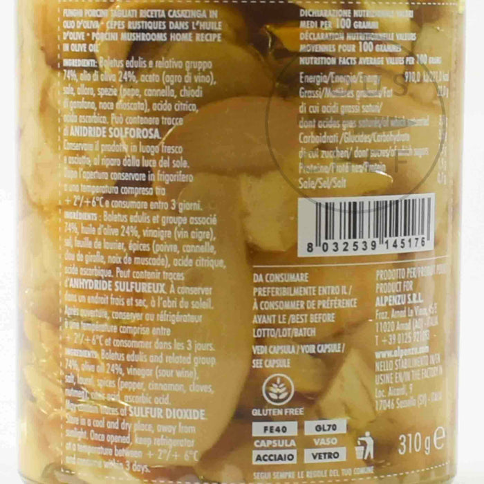 Alpenzu Porcini Mushrooms in Olive Oil, 310g
