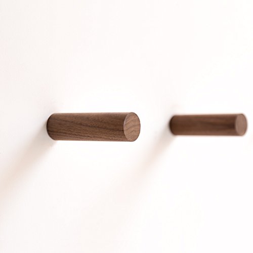 Astra Gourmet Pack of 2 Wooden Utility Hook, Hanging Coat Hat Wall Mounted Single Organizer Hangers, Handmade Craft Hat Rack(Beech Wood, 4 Inches)