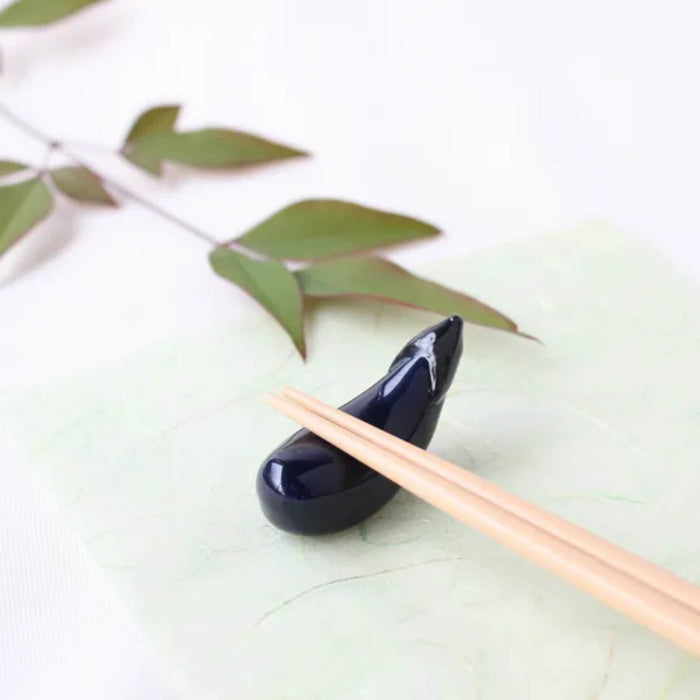 Aubergine Japanese Ceramic Chopstick Rest