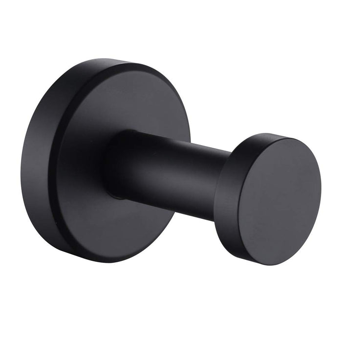 Bathroom Robe Towel Hook, Angle Simple Stainless Steel Kitchen Towel Holder, Hand Towel Washcloth Hanger, Coat Purse Holder, Single Robe Hook Cabinet Wall Mount, Matte Black