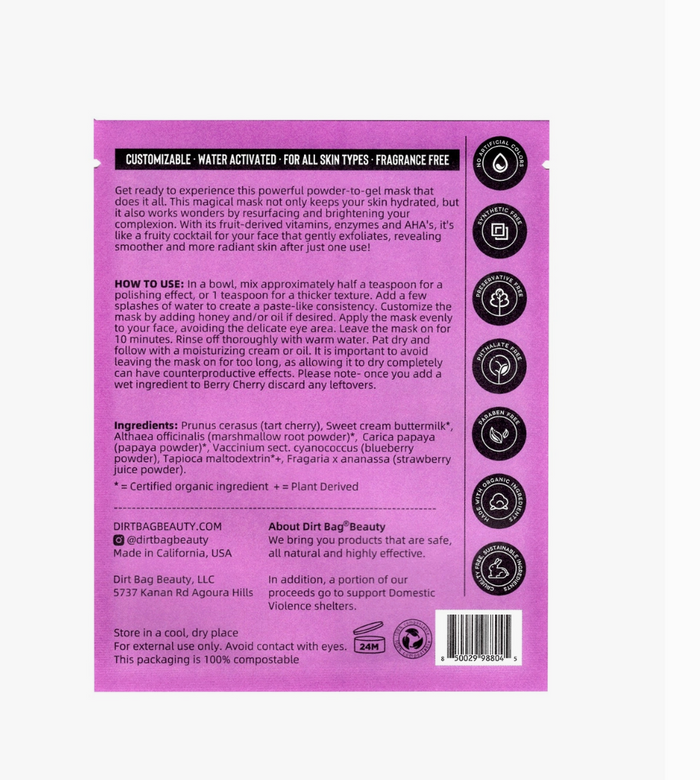 Berry Cherry - 2 Gel Resurface & Brighten Facial Mask