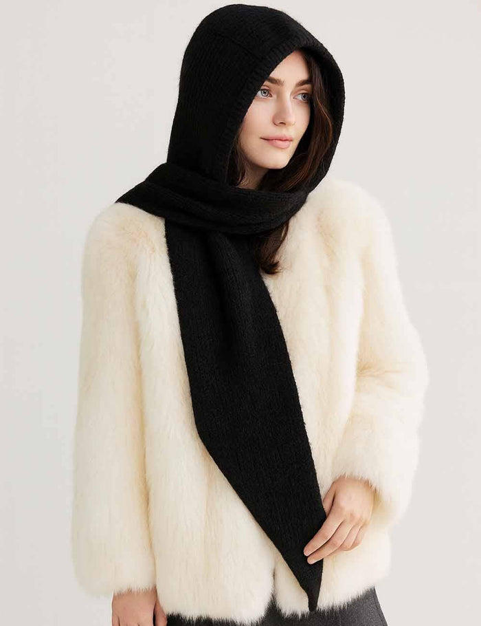 Black Licorice Hooded Scarf
