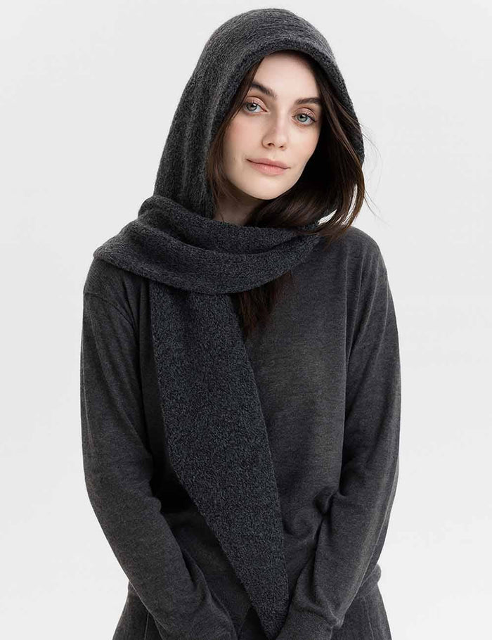 Black Licorice Hooded Scarf