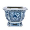 Blue and White Porcelain Twisted Lotus Motif Square Planter 1
