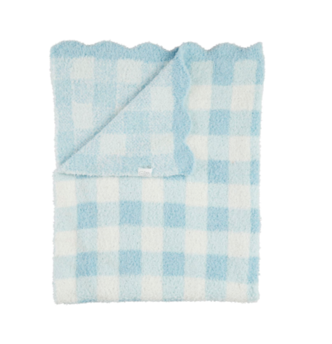 Blue Gingham Chenille Blanket
