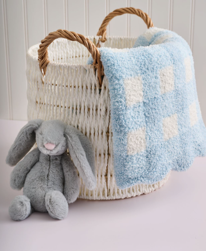 Blue Gingham Chenille Blanket