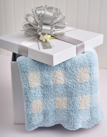 Blue Gingham Chenille Blanket
