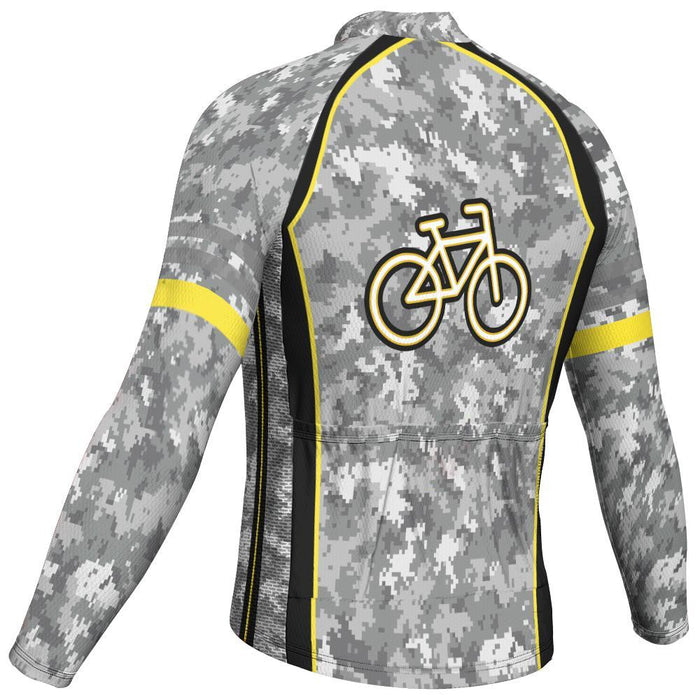 Camo Long Sleeve Cycling Jersey for Men