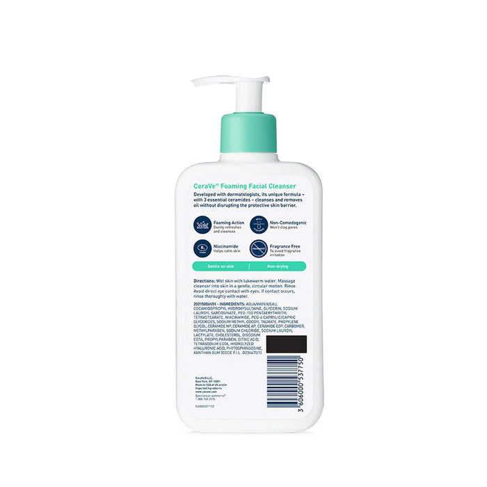 CERAVE Foaming Cleanser For Normal To Oily Skin With Hyaluronic Acid