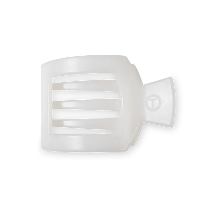 Teleties Coconut White Small Flat Square Clip