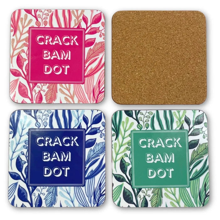Crack Bam Dot Coasters - Set of 4