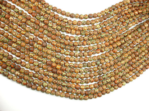 Crackle Tibetan Agate, 6mm Round Beads-BeadBasic