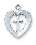 Cross In Heart SS Two Tone Necklace