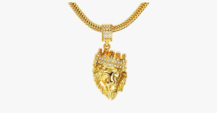 Crown Lion King Pendant Necklace