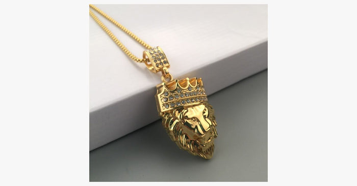 Crown Lion King Pendant Necklace