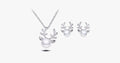 Crystal Antler Pearl Earrings & Necklace Set