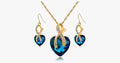 Crystal Gem Heart Necklace Set