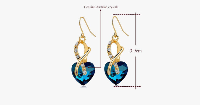 Crystal Gem Heart Necklace Set