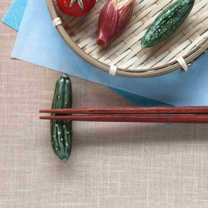 Cucumber Japanese Ceramic Chopstick Rest